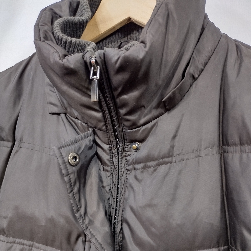 London Fog Down Feather Puffer Jacket Women's L Brown Winter Warm Cozy Retro - Picture 7 of 12